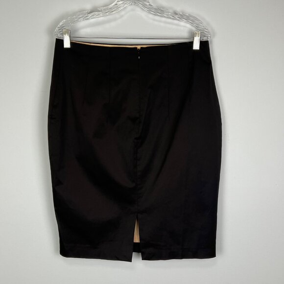 MNG by Mango Womens Black Straight Pencil Skirt Cotton Blend Career size 14 - Picture 4 of 11
